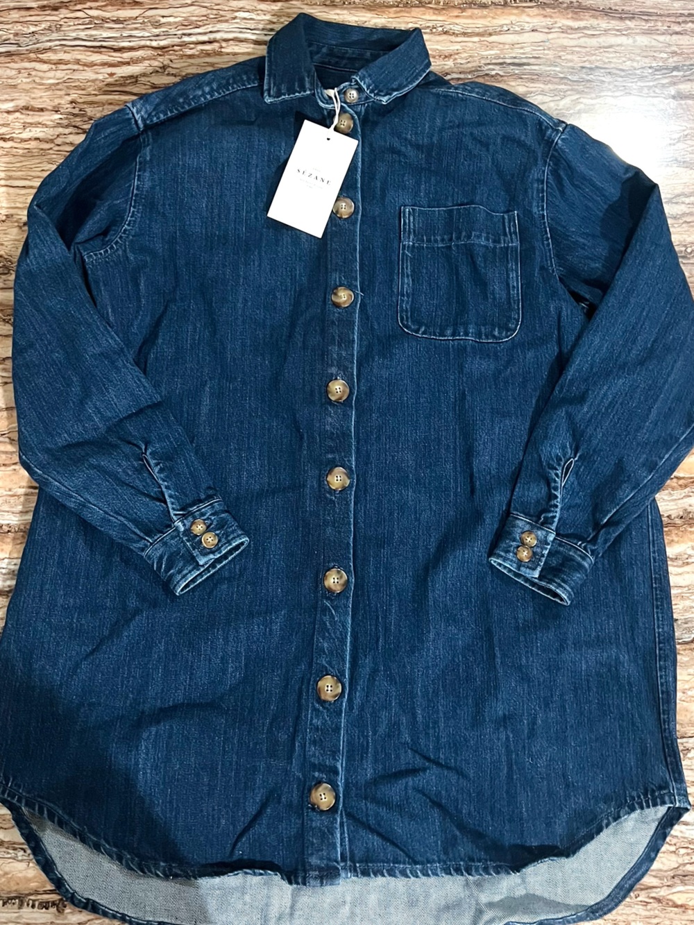 Sezane Sofie Dress in Dark Denim Blue - Picture 4 of 5